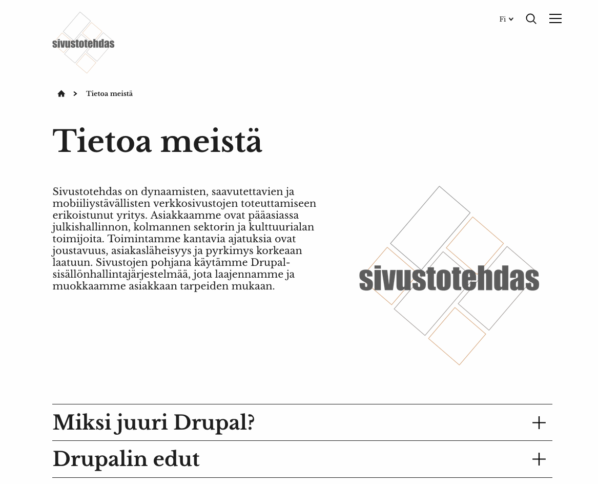 Sivustotehdas sivustopohjan kuvankaappaus