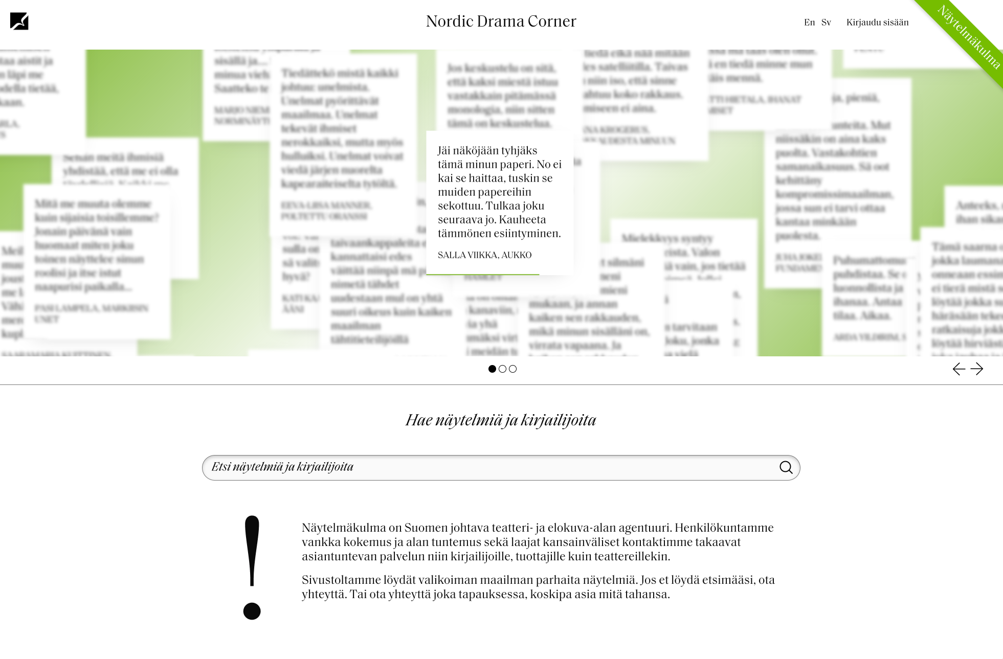 Näytelmäkulma - Nordic Drama Corner Oy 