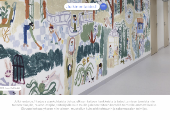 Ruudunkaappaus Julkinentaide.fi-sivuston yläosasta